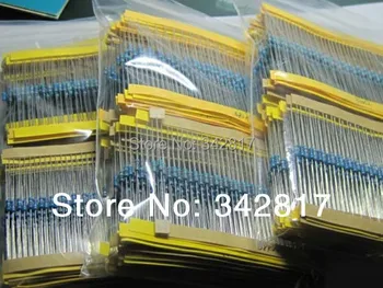 

1/4W Metal Film Resistor Assorted Kit 0.25W 75K ~10M Ohm 1% 28values*50=1400PCS