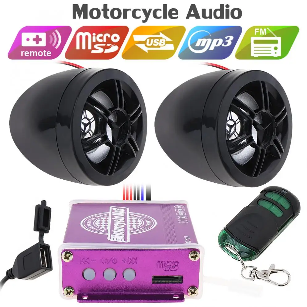 

12V 50W Display Screen Motorcycle Anti-theft Sound MP3 Music Player Universal 12V Motorbike Security Alarm System