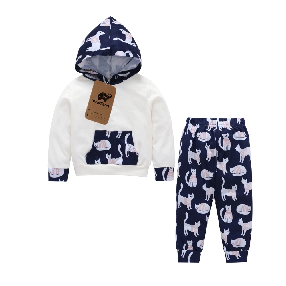 Spring Autumn Baby Boy Clothes Cat Children Clothing Set 2018 Fall Kids Outfit Sports Suit For Boys 2Pcs Hoodies Pants Tracksuit (2)