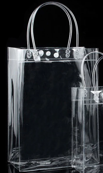 24x34x13 cm Sacola de Presente de PVC Transparente Sacos de Embalagem ...