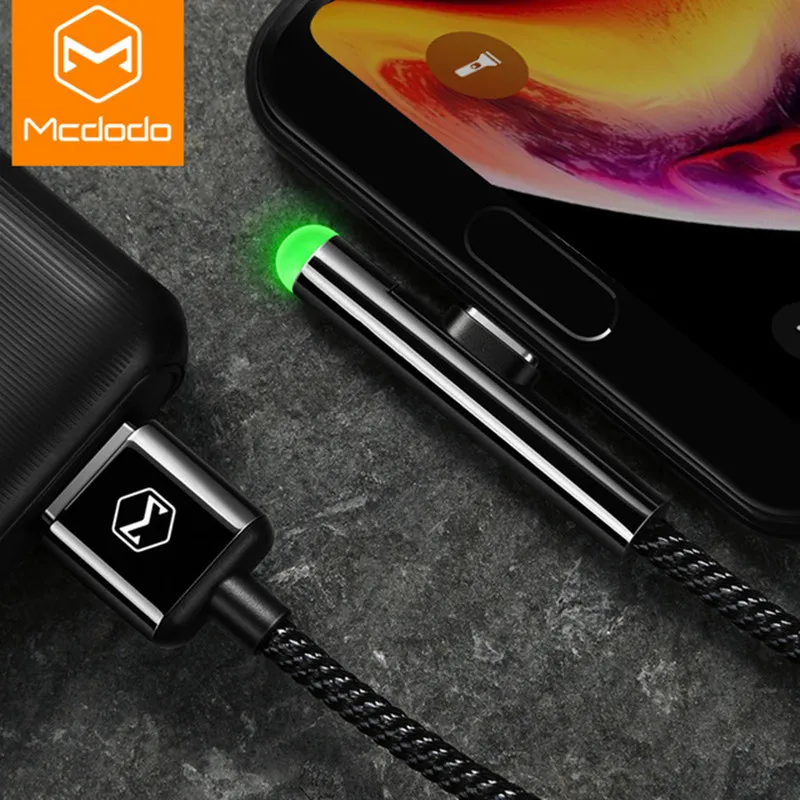 MCDODO 2.4A LED سريع USB كابل شحن كابل شاحن الهاتف المحمول ل فون XS ماكس XR X 8 7 6 s زائد 5 s SE الحبل USB كابلات البيانات