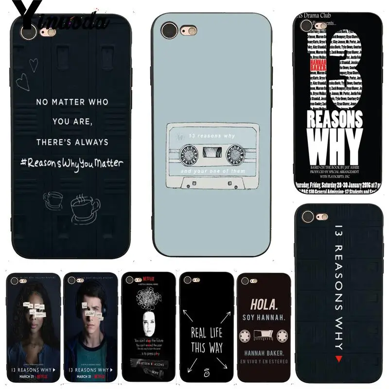 

Yinuoda For iphone 7 6 X Case 13 Thirteen Reasons Why Perfect Phone Case Cover for iPhone X 8 7 6 6S Plus X 5 5S SE XS XR