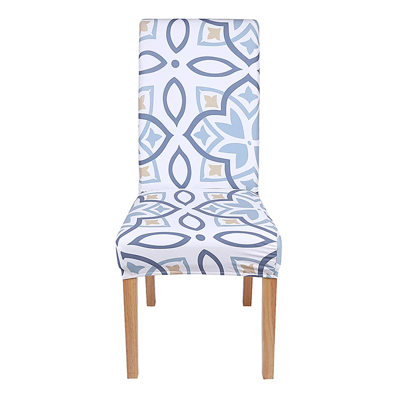 Простой Цветочный геометрический чехол для кресла спандекс стрейч столовая чехлы для сидений животных съемный Кухня Офис эластичные чехлы
