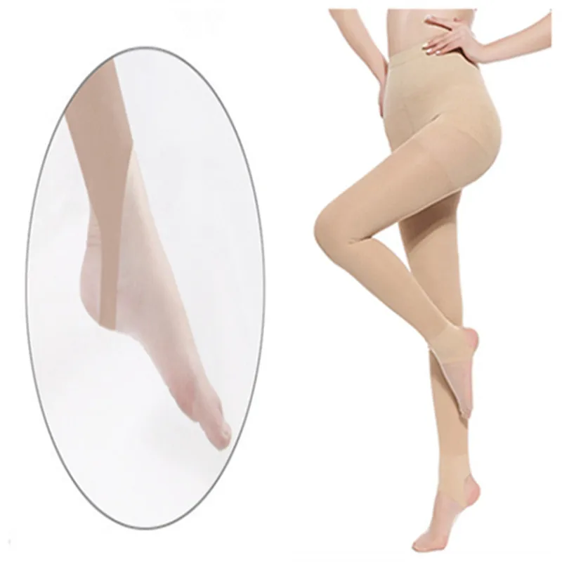Beige-XXL Компрессионные Носки якорь штаны колготки рейтузы Профессиональный 20-30mmHg утягивающие носки колготки сжатия Носки - Цвет: Beige-XXL