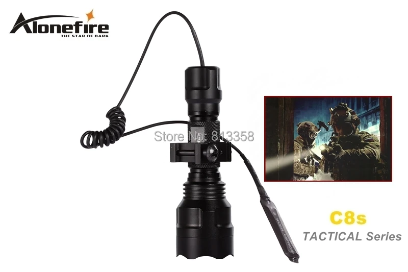 AloneFire C8 CREE XML T6 L2 U3 светодиодный тактический флэш-светильник фонарь 20 мм крепление для страйкбола прицел ружья светильник 18650 батарея