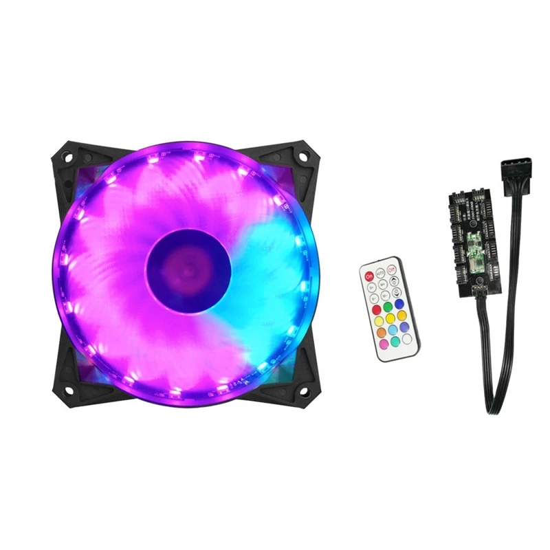CPU Cooling Cooler 120mm CPU Fan RGB Adjustable LED Cooling Fan 12V Computer Case Radiator Heatsink Controller Remote For PC CPU Cooling Cooler 120mm CPU Fan RGB Adjustable LED Cooling Fan 12V Computer Case Radiator Heatsink Controller Remote For PC