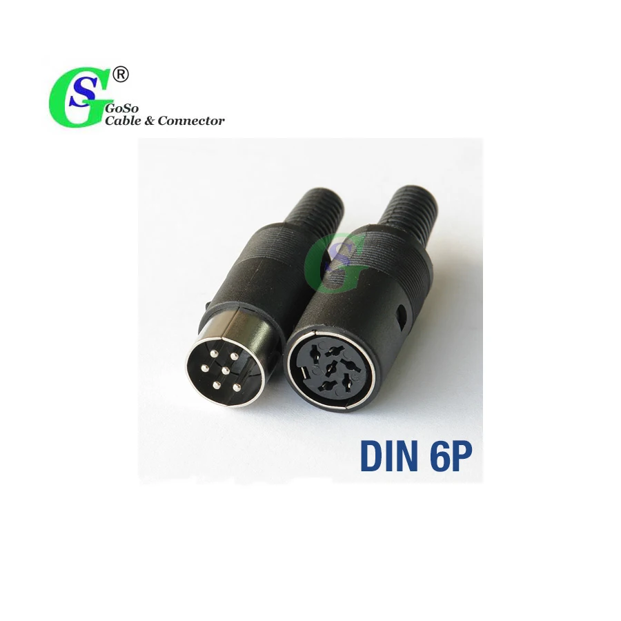 

DIN 6-Pin 6-Pole 6P MIDI Data Audio Cable Male and Female Plug DIN Solder Connector 4 pcs