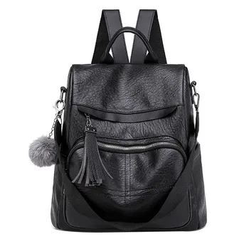 

2018 New Women Backpack Soft Leather Student Bag teenage Anti-theft Large Capacity Leisure Travel Bag bolso mujerB1122