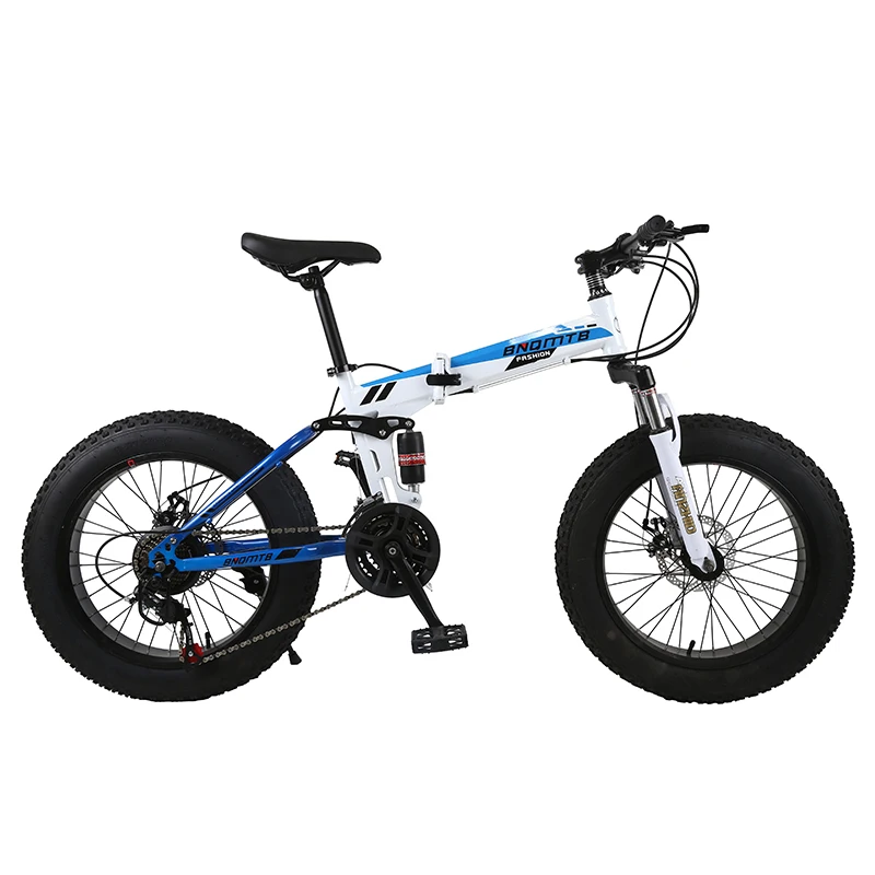 Top KUBEEN Snow Bike MTB 20" 7 21 24 27 speed double disc mountain Fat Bicycle Suspension Steel Frame 4" Tire aluminum wheel 20kgs 4