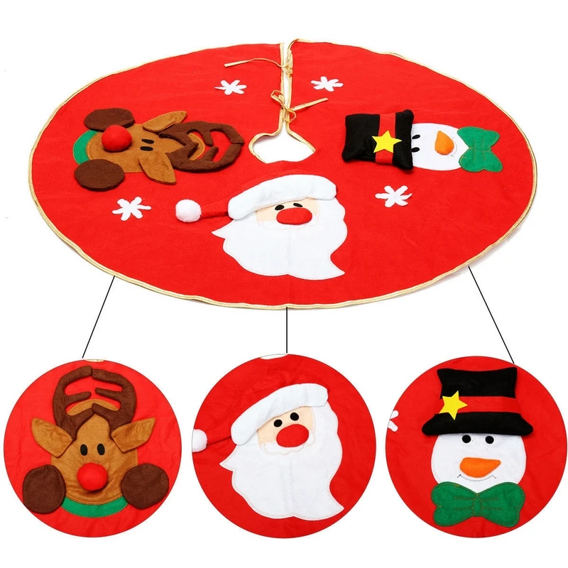 JX-LCLYL Snowman Santa Claus Elk Christmas Tree Skirt Christmas Decoration Supplies 106cm
