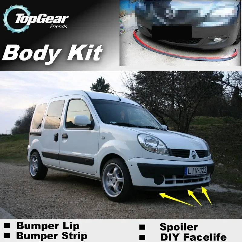 Бампер для губ отражатель губы для Renault Kangoo передний спойлер юбка для TopGear друзья для автомобиля Тюнинг/обвес/полоса