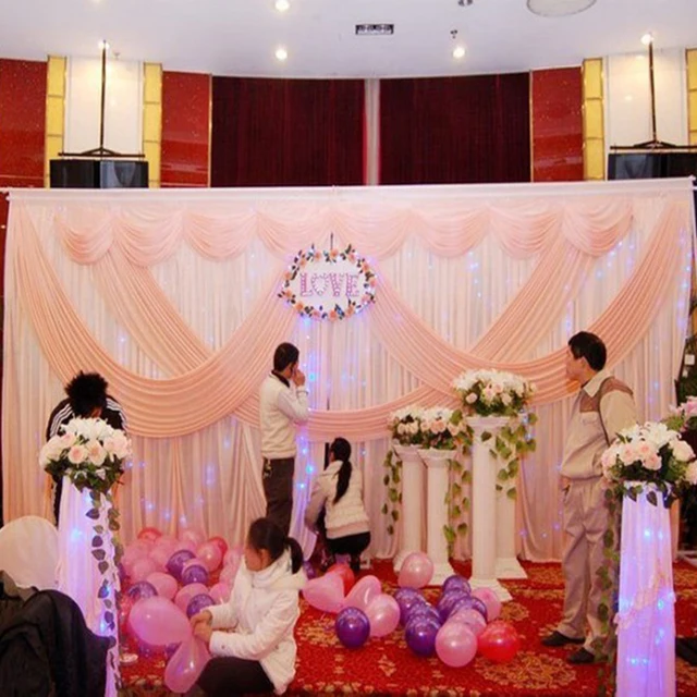 Online Pink Wedding Backdrop Party Stage Decoration Pink Wedding Backdrop Party Stage Decoration Background Birthday Event Curtain Of