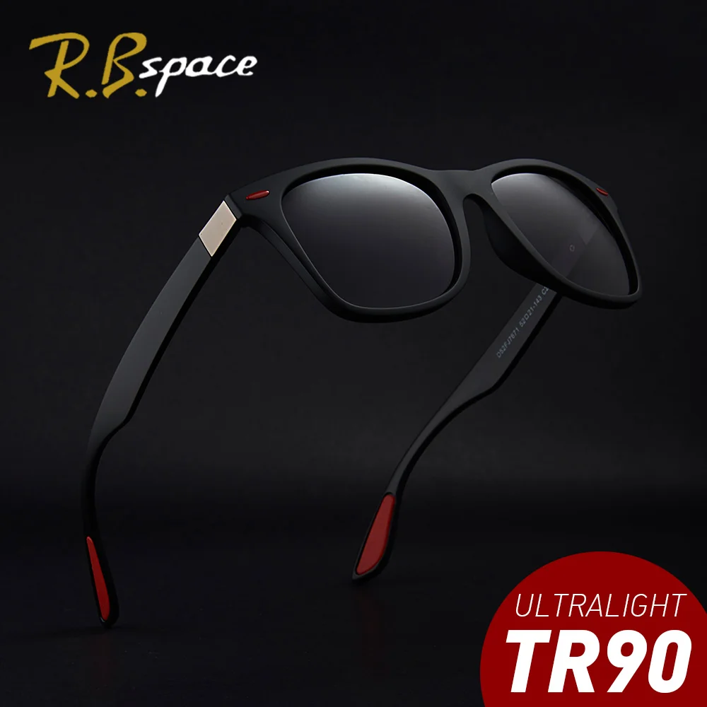 

RBspace Designer Brand Fashion Polarized Sunglasses Men's Driving Travel UV400 Sunglasses TR90 Frame Men's Sunglasses for women