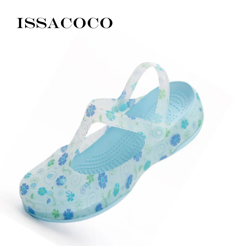 ISSACOCO/тапочки; сандалии; женская обувь; прозрачная обувь; Летние сандалии; пляжная и садовая дышащая обувь тапочки; Pantufa