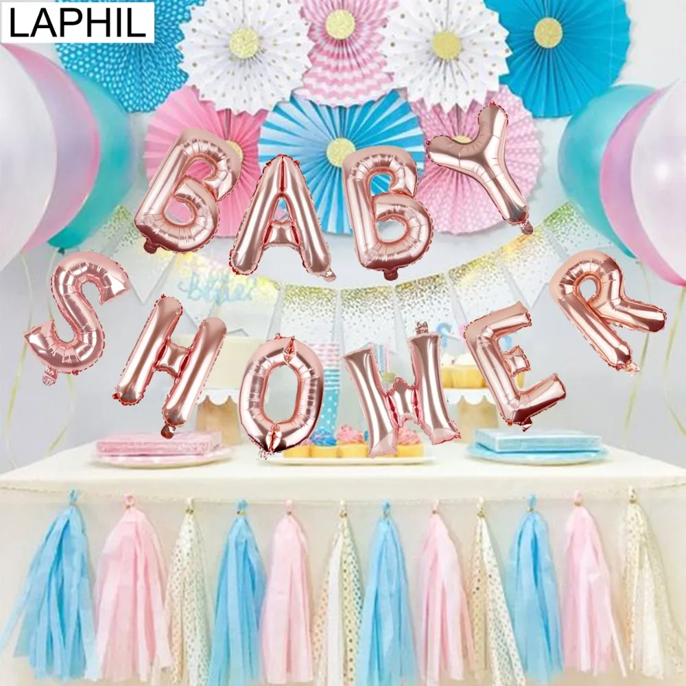 LPAHIL Rose Gold Letter Balloon Baby Shower Balloons Its a Boy Girl Gender Reveal Decoration Birthday Babyshower Party Supplies
