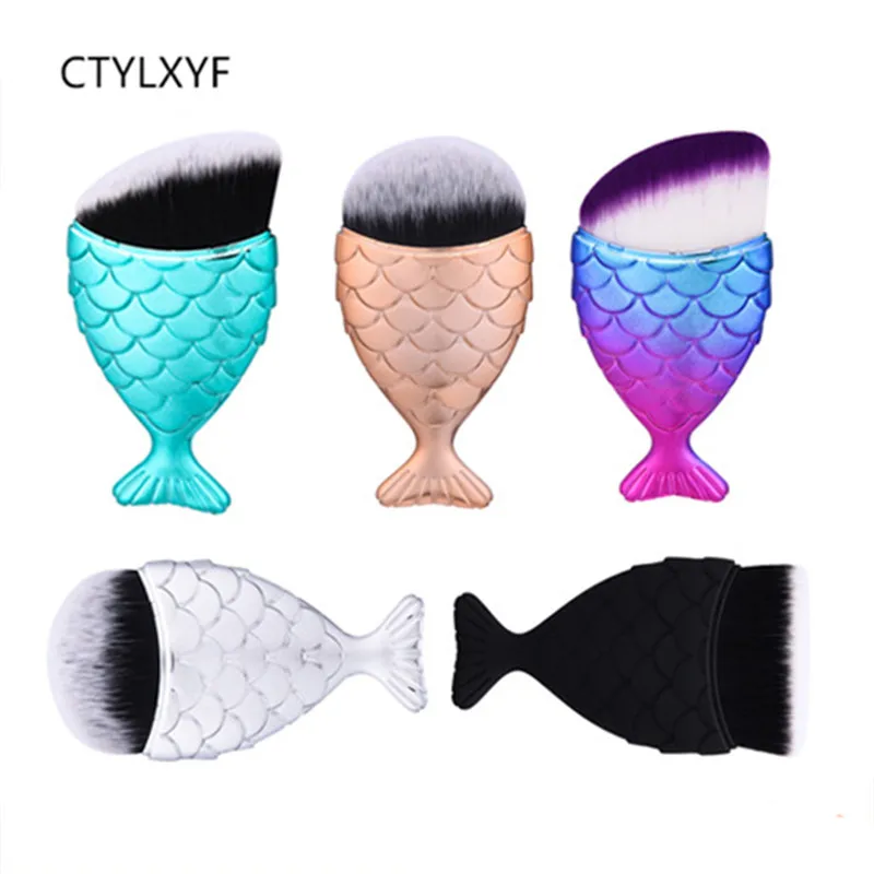 1Pcs CTYLXYF Hot Selling Fish tail Professional Powder Blush Brush Facial Care Beauty Foundation Makeup Brushes | Красота и здоровье