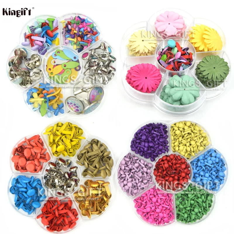 Assorted Color Brads Scrapbooking Embellishment Brads Mini Metal Bronze