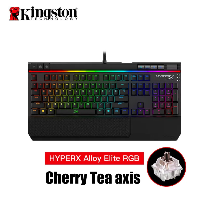 Kingston HyperX Alloy Elite Edition электронная спортивная игра механическая клавиатура зеленая ось красная ось чайная ось USB Проводная RGB подсветка