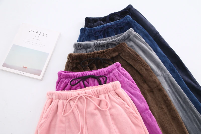 Fdfklak зимняя пара фланелевых толстых теплых пижамных брюк женские пижамные брюки женские пижамные штаны 10 видов стилей штаны для сна Q519