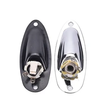 2,76 pulgadas plata barco entrada salida Jack Plate Socket con tornillos para guitarra Fender Strat