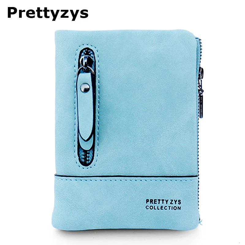 Женский короткий кошелек Prettyzyz винтажный однотонный из натуральной кожи для