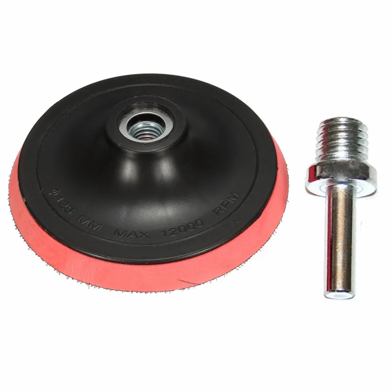 NEW 5'' Backing Pad Polishing Buffing Plate Rubber Backer + M14 Drill