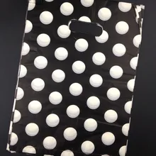 50 шт./лот белый большой круглые точки печатных пластиковые сумки для покупок, пластиковые сумки упаковка сумки 25x35 см