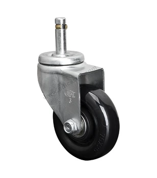 

2PCS EDL Light Duty 3 Inch Casters Wheels 70Kg Polyurethane Wheels Castors Stem Ring Bearing Swivel Brake Industrial for trolley