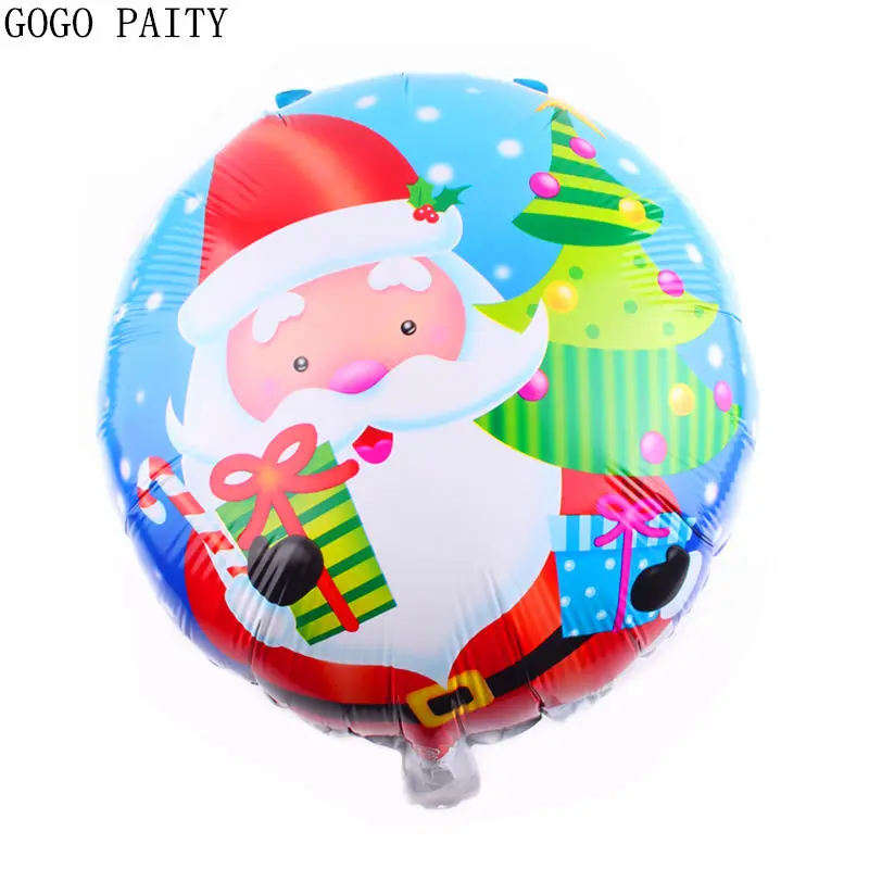 

GOGO PAITY Free Shipping New 18 inch Santa Claus Christmas Tree Gift Aluminum Balloon Christmas Decorative Toys wholesale
