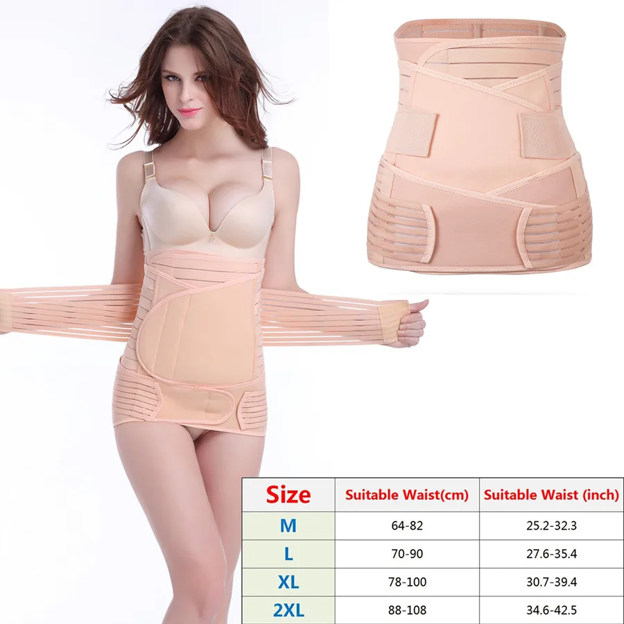 

Women Postpartum Belt 3Pcs/set Recovery Belly/waist/pelvis Waist Cincher Trainer Body Shaper Slimming Fitness Corset Belt Girdle