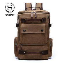 Scione мужские однотонные винтажные повседневные дорожные рюкзаки, водонепроницаемые дизайнерские сумки на плечо для ноутбука, высокое качество, тканевый практичный рюкзак