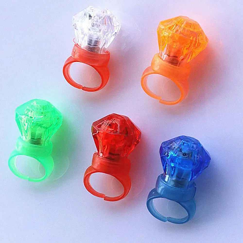 L10Pcs светодио дный кольцо с имитацией бриллианта лучи Finger фонари для отдыха и вечеринок концерт реквизит детских игрушек супермаркет применимо