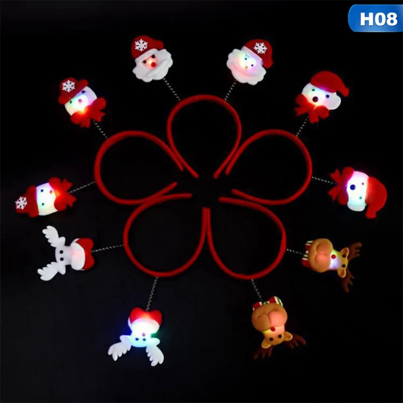 1 шт. снеговик медведь Санта Клаус блестки световой пощечину браслет игрушки-наголовники Рождество год игрушки для детей стороны кольцо