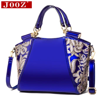 

JOOZ Luxury sequins flower Women bags Patent leather Woman handbag Fashion Bling Shiny Ladies shoulder Messenger Bags