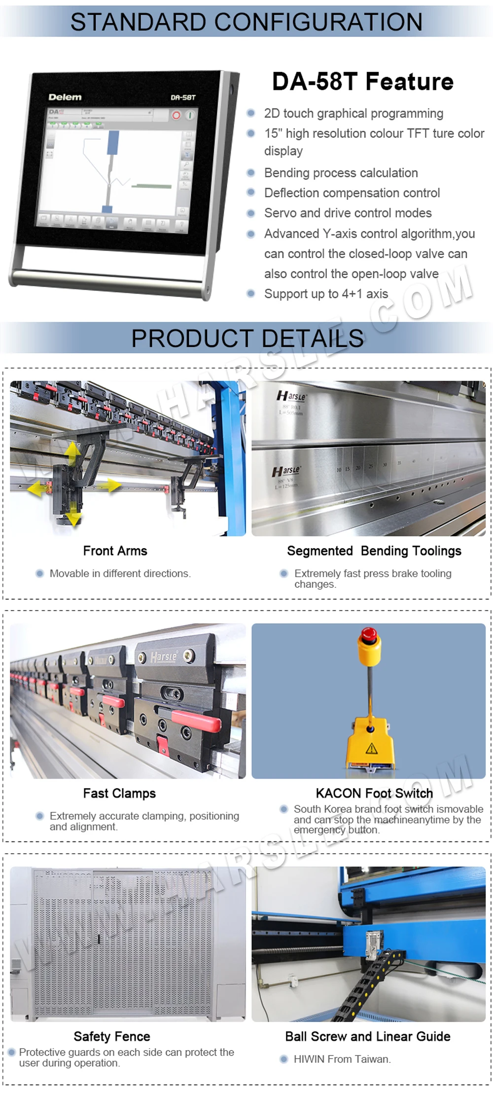 WE67K-160t/3200 CNC Пресс тормозной станок с системой DA-58T