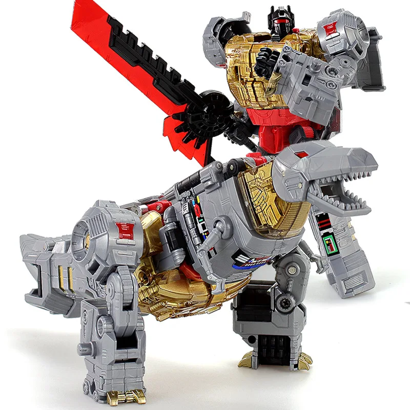 Трансформация Робот игрушка Dinobot Combiner динозавр Dinozords собранные деформации Megazord ПВХ Фигурки детские подарки - Цвет: Grimlock