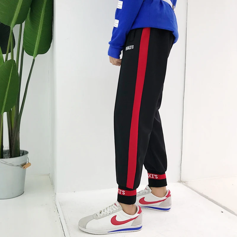Fashion Casual Men's Trousers Spring And Autumn New S-2XL Webbing Hip Hop Loose Feet Pants Tricolor Personality Youth Popular