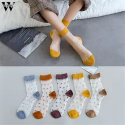 Womail Носки Для женщин летние 1 пара хлопковые носки шелк точка Носки Короткие милый подарок новый 2019 Мода Высокое качество челнока M23