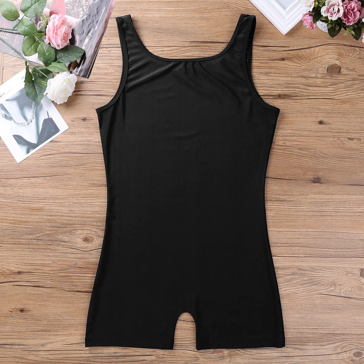 Mens Swimwear Sleeveless Stretchy One Piece Swimsuit Male Sports Gym Bodysuit Yoga Gymanstics Leotard Dance Biketard Unitard - 6