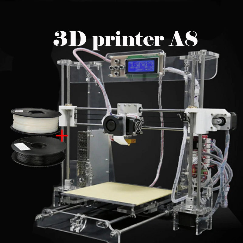 Size 220*220*240mm High Quality Precision Reprap Prusa i3 DIY 3d Printer kit with 1 Rolls Filaments 8GB SD Card/LCD Free