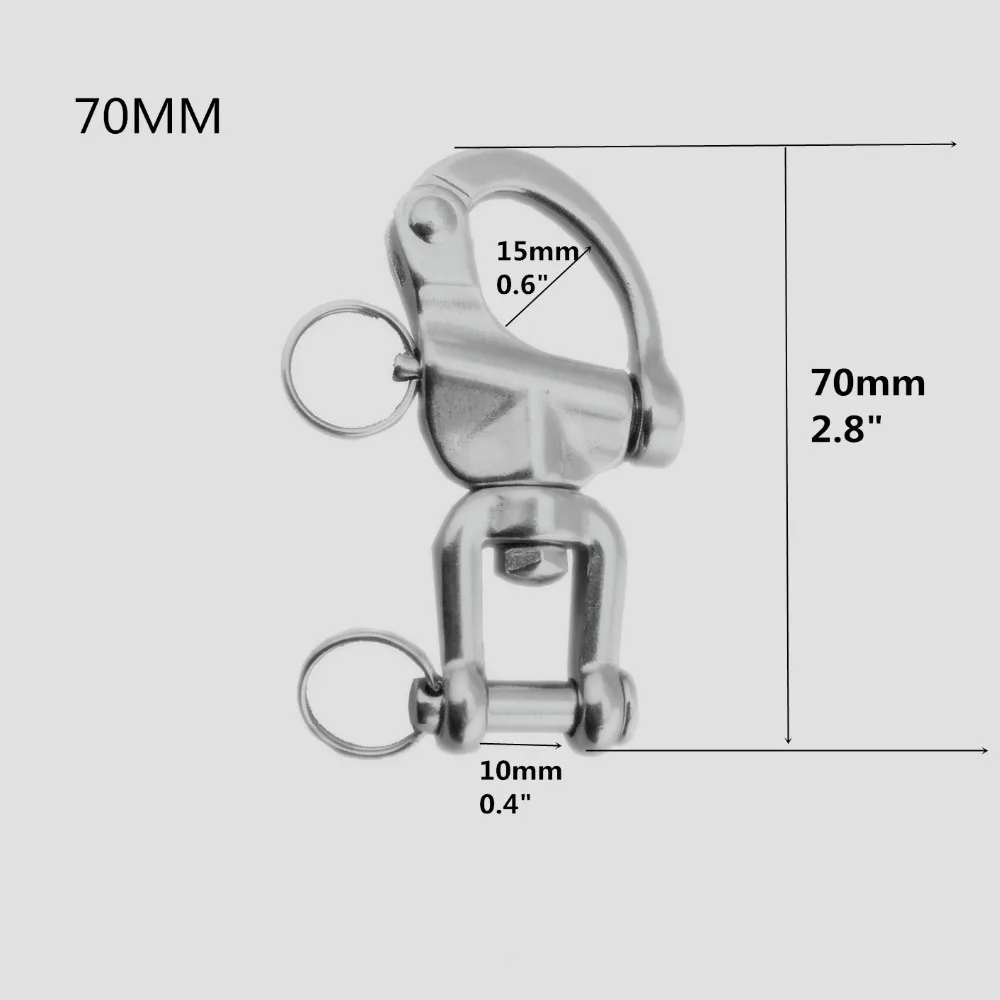 70 мм Нержавеющая Сталь Защелкивающаяся Скоба морская Скоба защелкивающаяся скоба с поворотной челюстью