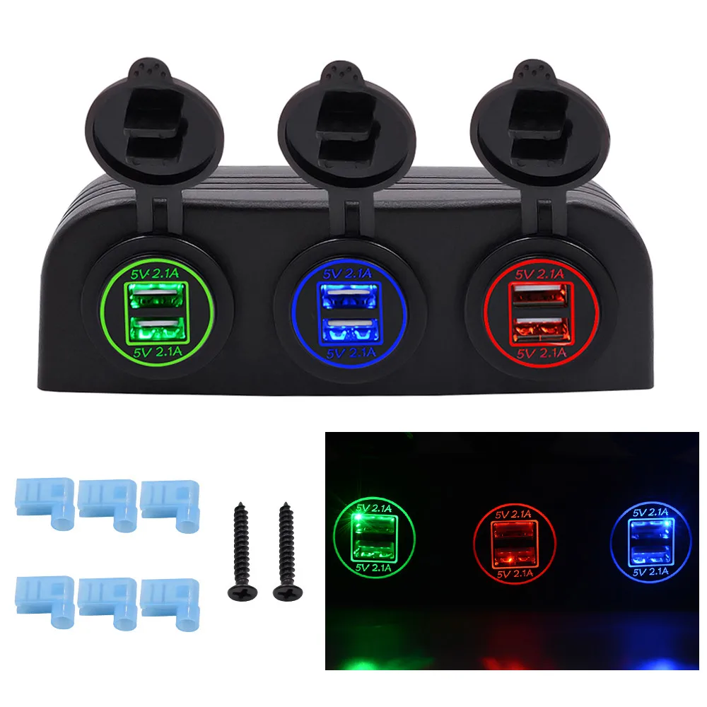 

5V 4.2A Dual USB Charger Socket Adapter Power Outlet for 12V 24V Motorcycle Car 5V 4.2A Dual USB Charger Socket Adapter Power