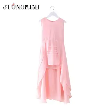 

New chiffon girls dress summer fashion children princess dress sleeveless irregular frocks swallowtail clothhing party wear