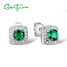 SANTUZZA серебряные серьги для женщин 925 пробы серебряные серьги-клипс Серебро 925 с камнями Кубический Цирконий brincos Ювелирные Изделия