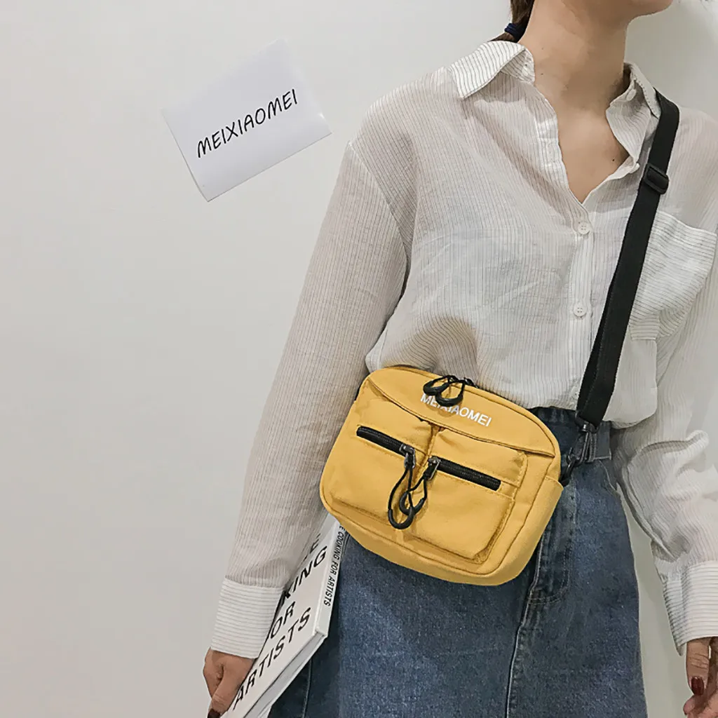 

Neutral Crossbody Bags Canvas Joker Cute Messenger Shoulder Bag Simple Small Square Bag Summer Outdoor Coin Mobile Phone Bolsas