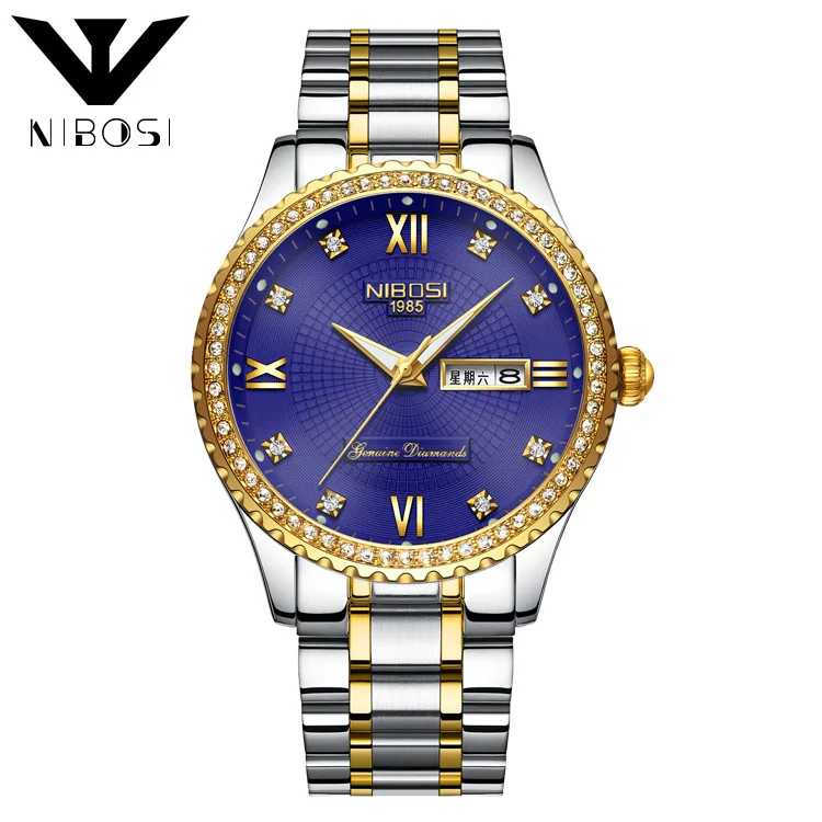  Cute nibosi Mens Watches Top Brand Car Hire Stainless Steel Quartz Wach Men Army Military Sport wat