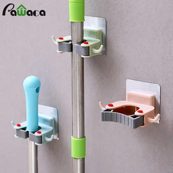 

Seamless Wall Mounted Mop Broom Hook Hanger Storage Clip Rack Broom Holder on Wall Broom Organizer Hooks Gripper Hanger Tools