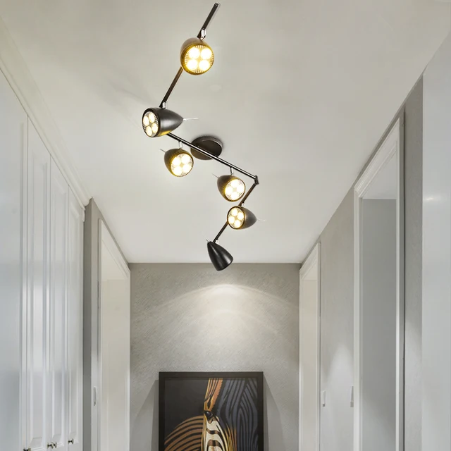 Nordic Background Wall Spotlight Clothing Led Track Ceiling Nordic Background Wall Spotlight Clothing Led Track Ceiling Lamp Living Room Bar Wind Lights