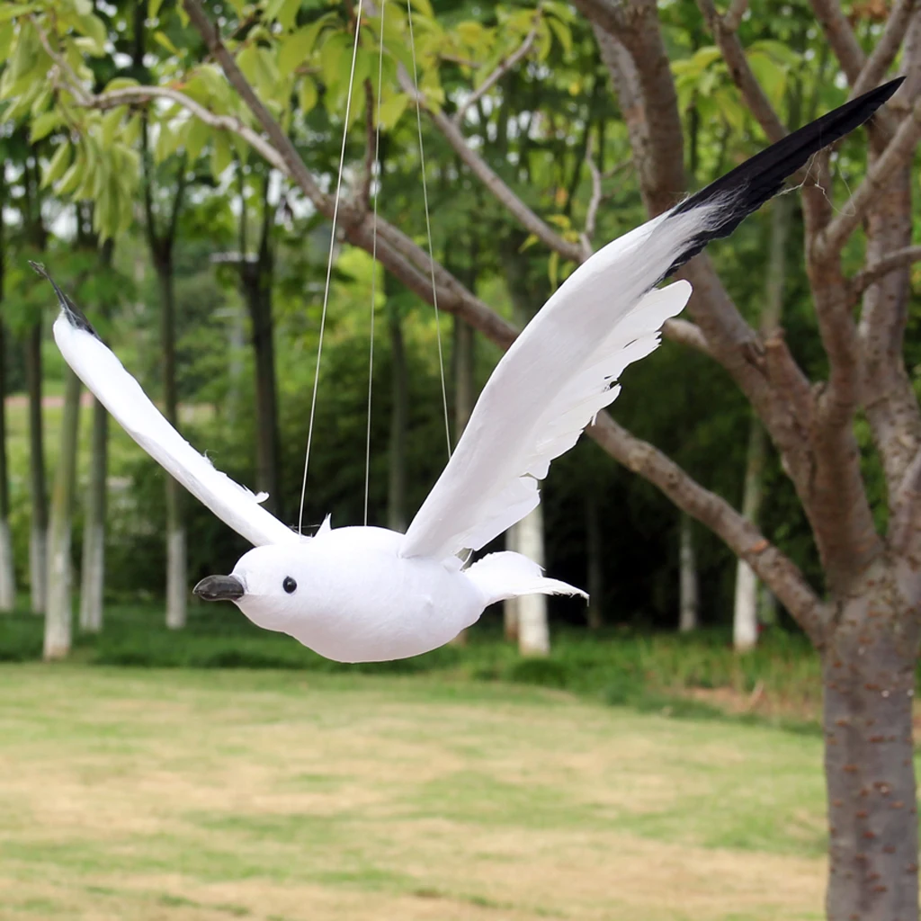 Creative Gifts Flying Foam Seagull Birds Statue Handcraft Wall Hanging Art Home Ornaments
