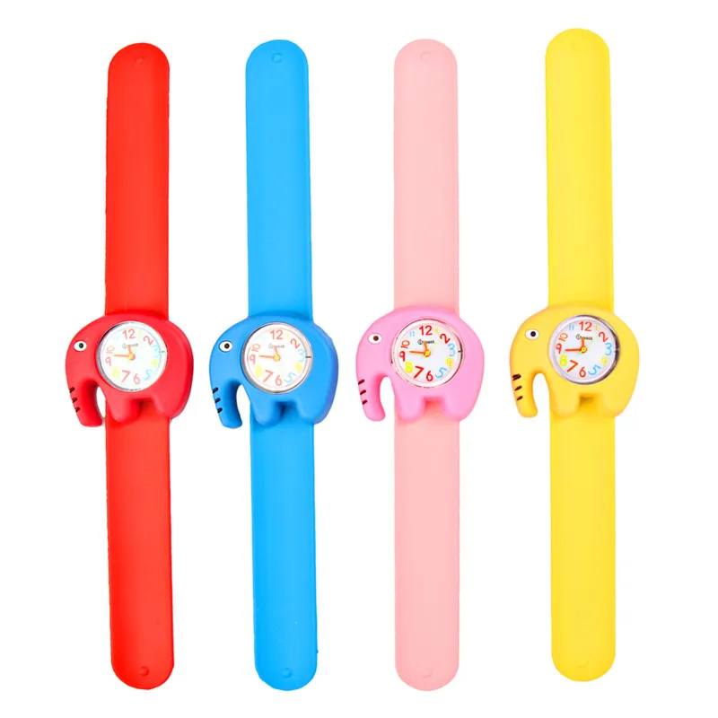 

Relogios Cartoon Kids Watches 3D Elephant Quartz Watches Silicone Sports Children Watches Cute Girl Boy Slap Watch Baby Clock